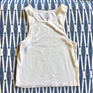 Urban Outfitters ribbed crop tank off white  size small